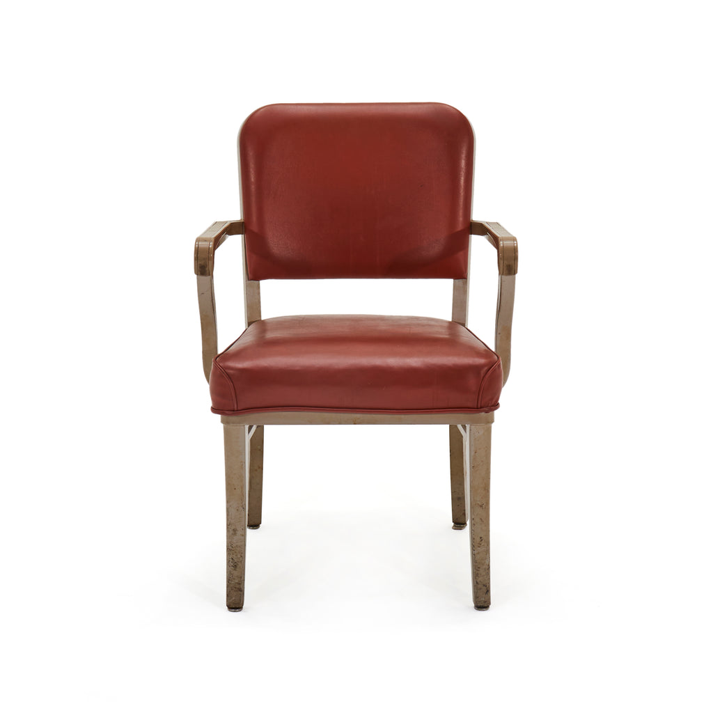 Red Vinyl Vintage Arm Chair