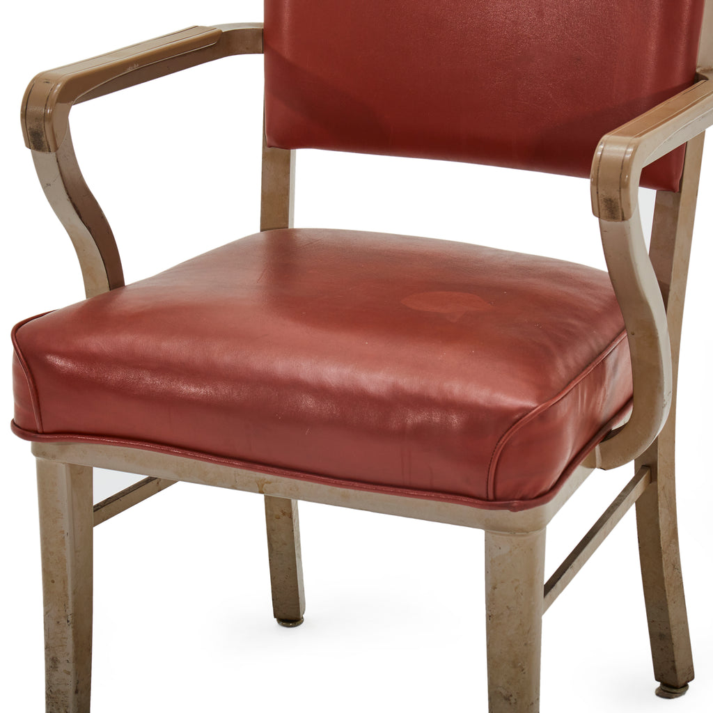 Red Vinyl Vintage Arm Chair