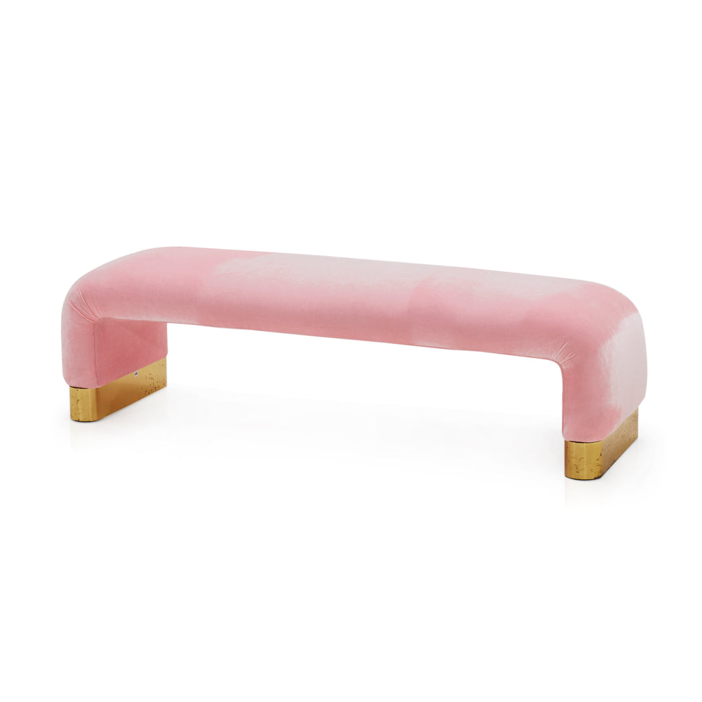 Pink and Gold Velvet Bench