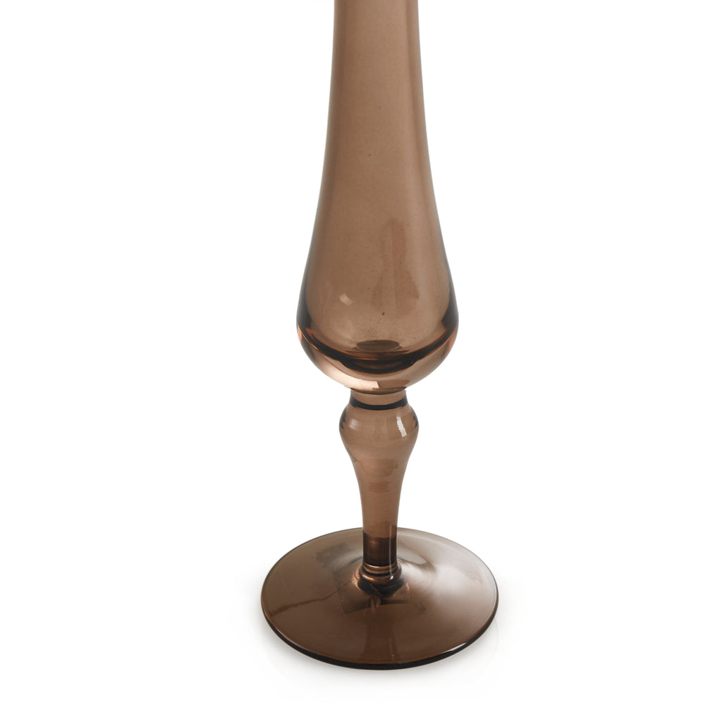 Brown Hourglass Vase With Stem