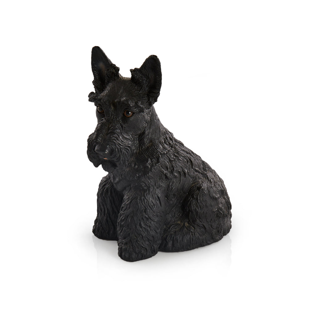 Black Ceramic Schnauzer Dog Statue