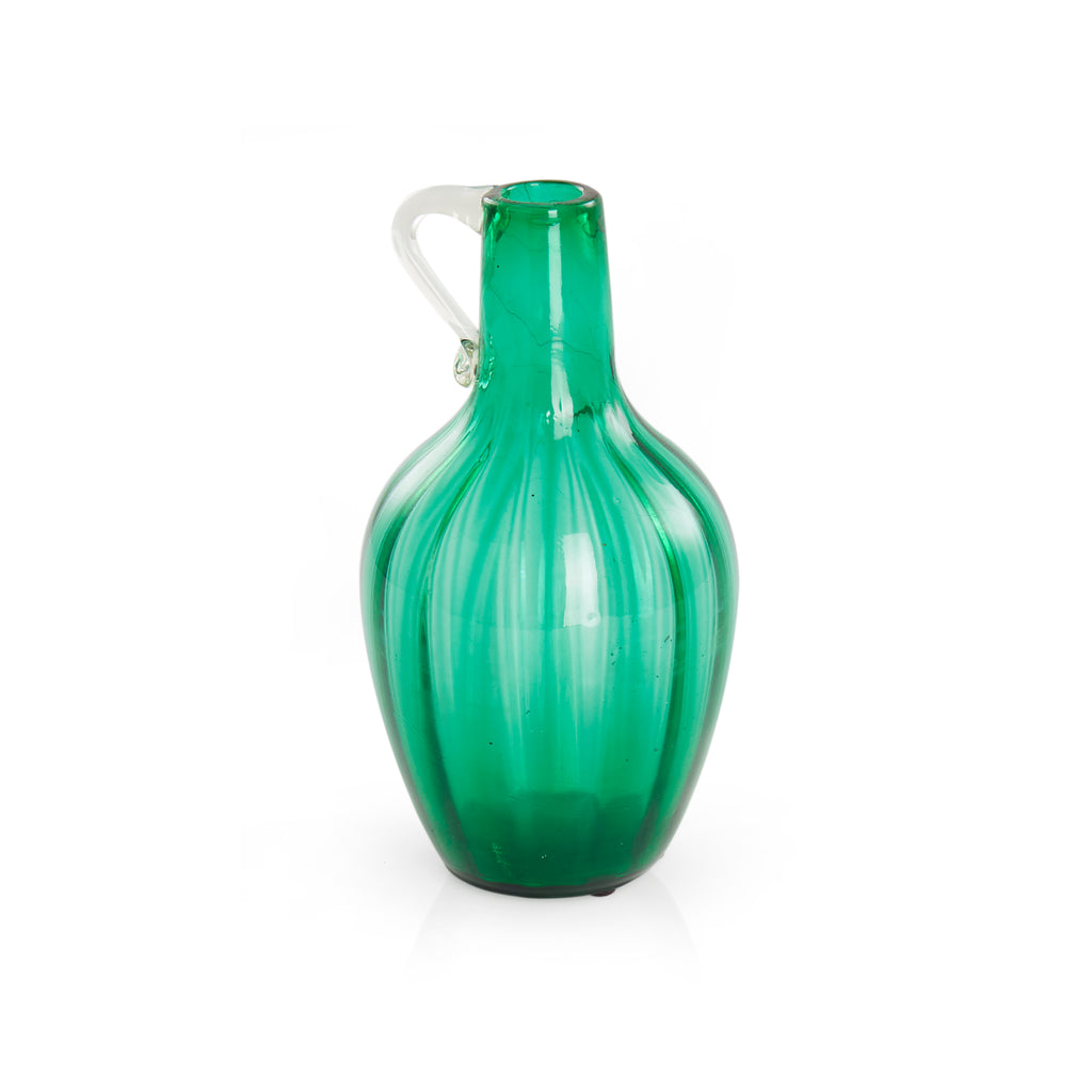 Green Glass Jug Vase