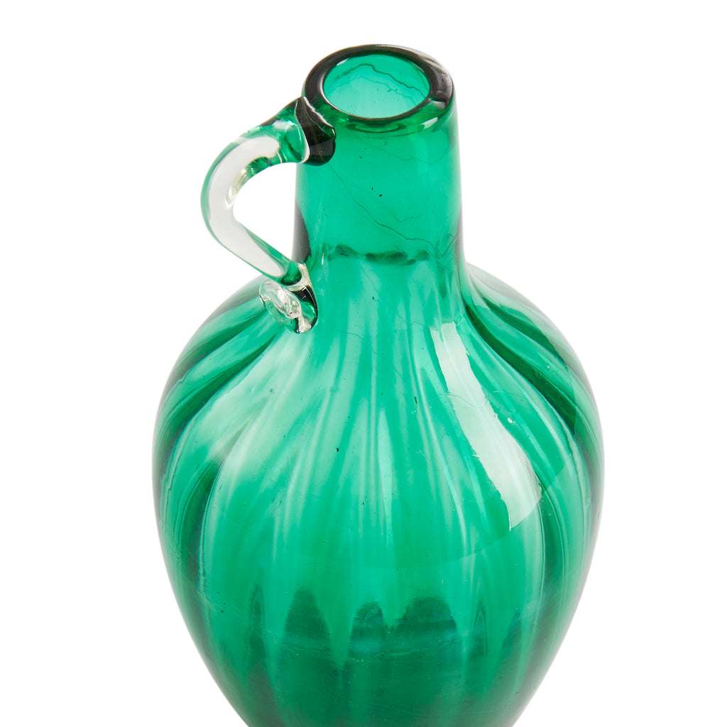 Green Glass Jug Vase