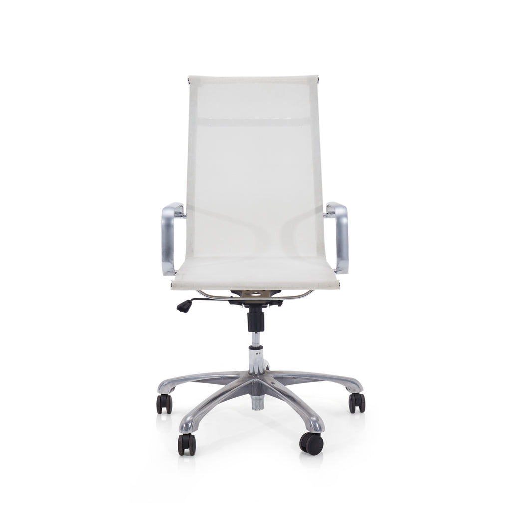 White and Chrome Rolling Office Chair