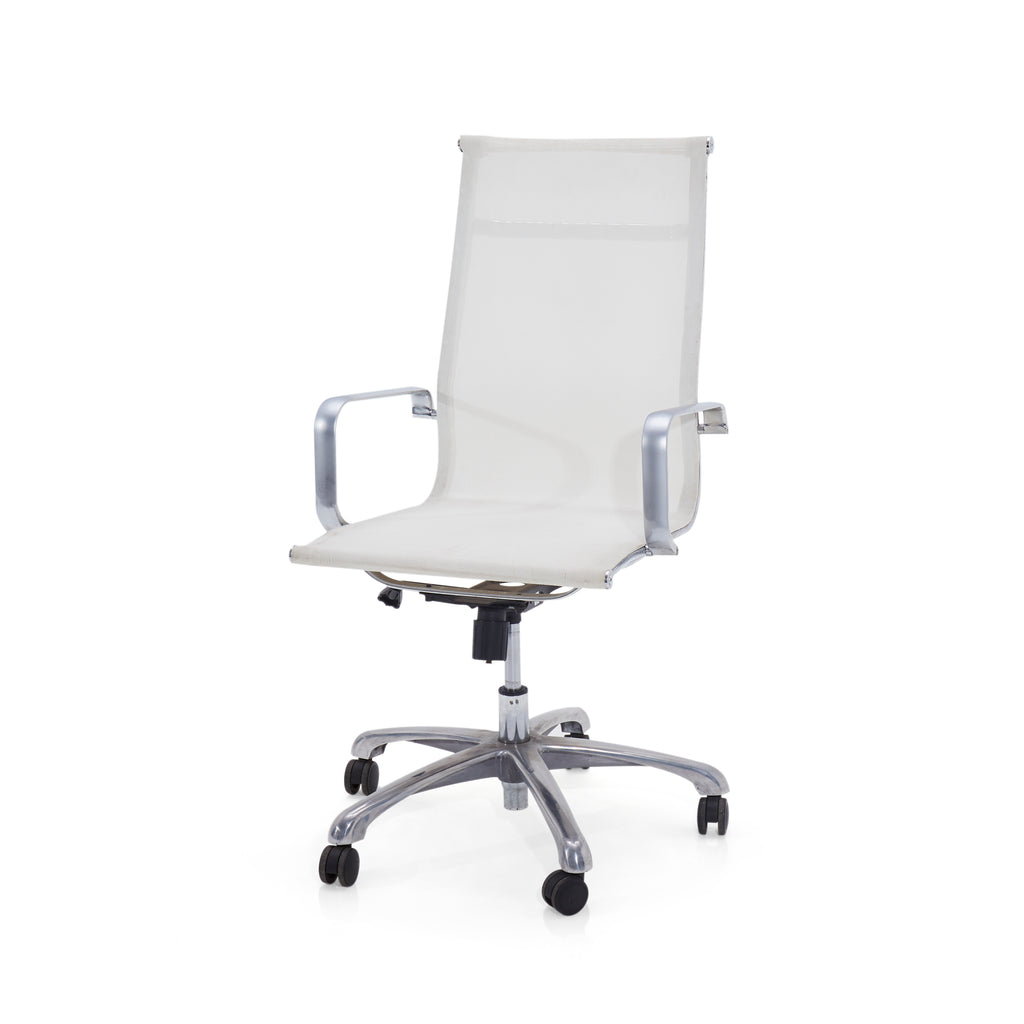 White and Chrome Rolling Office Chair