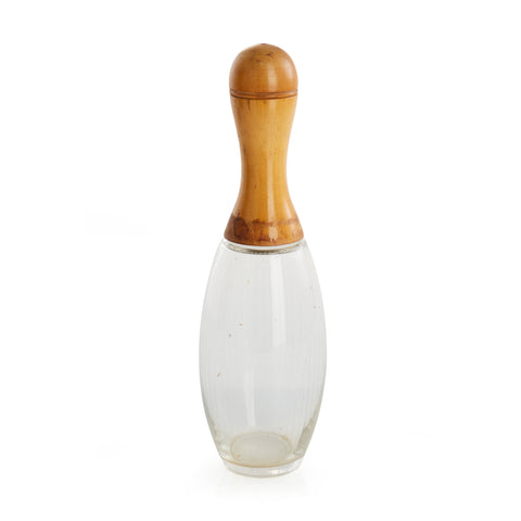 Wood and Glass Bowling Pin Bottle