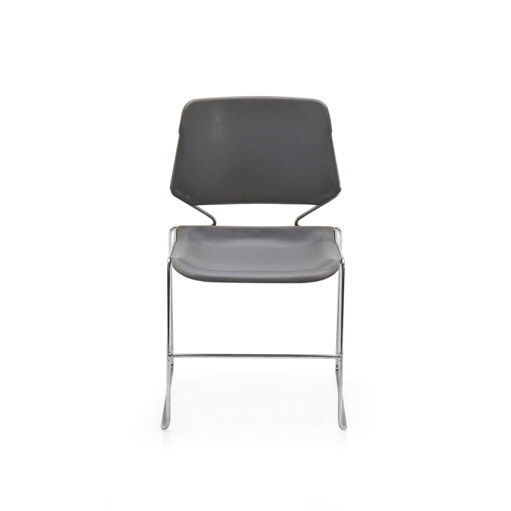 Dark Grey Stackable 70s Modern Side Chair