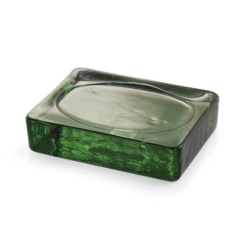 Green Glass Bar Soap Holder