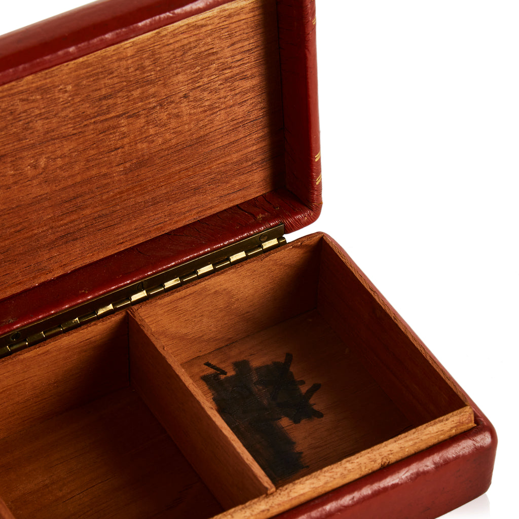 Red Leather Storage Box