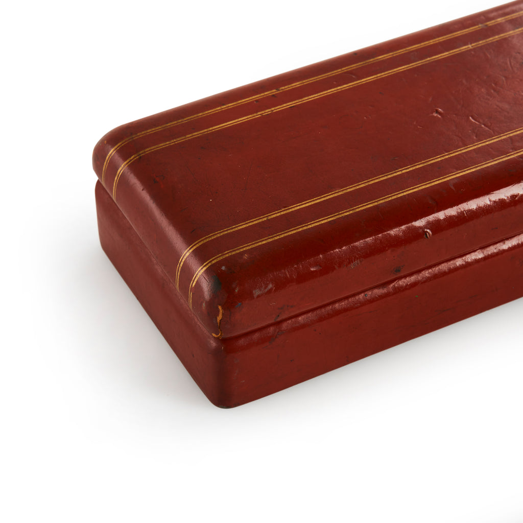 Red Leather Storage Box