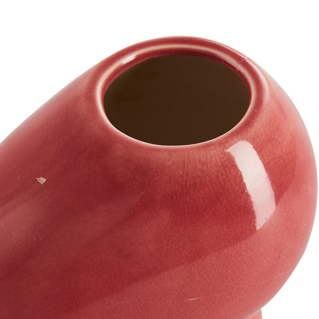 Pink Ceramic Oblong Vase