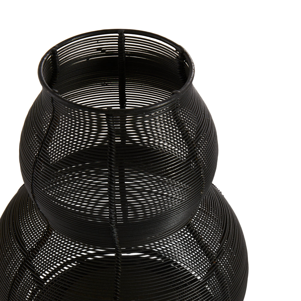 Black Metal Wire Candle Holder Vase