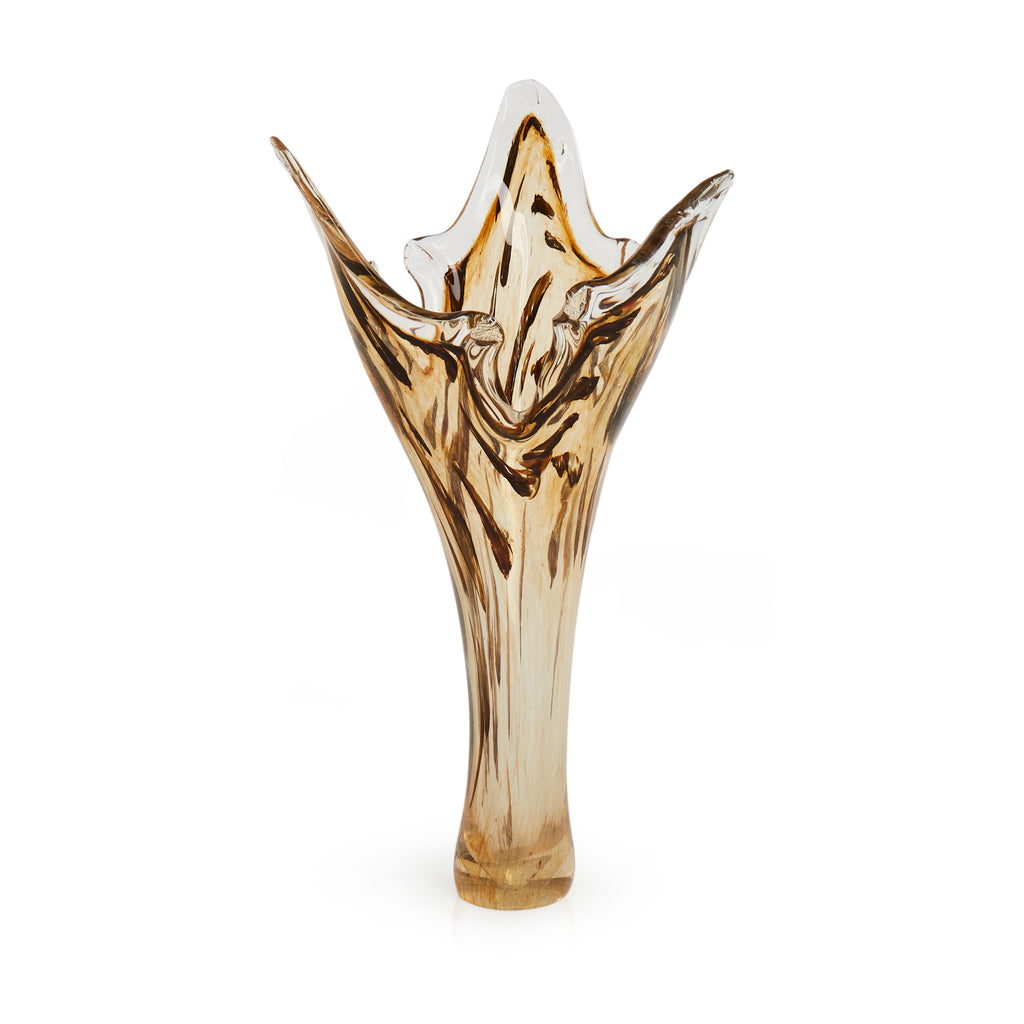 Amber Glass Blown Vase