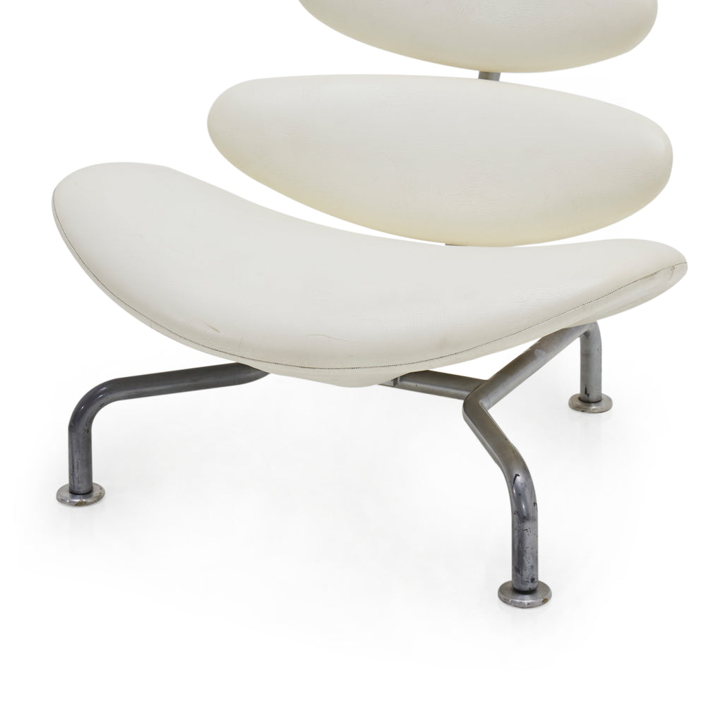 White MIB Chair with Chrome Base