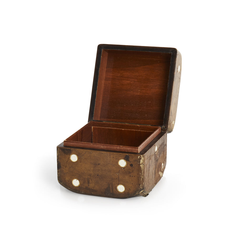 Wooden Dice Shaped Keepsake Box