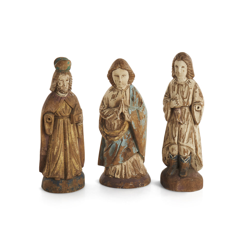 Worn Wooden Religious Figurines