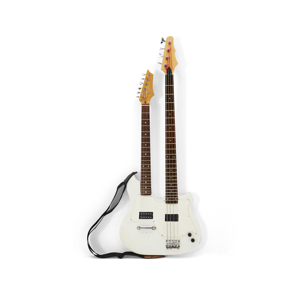 White Double Neck Electric Guitar & Bass
