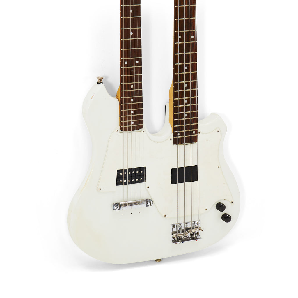 White Double Neck Electric Guitar & Bass