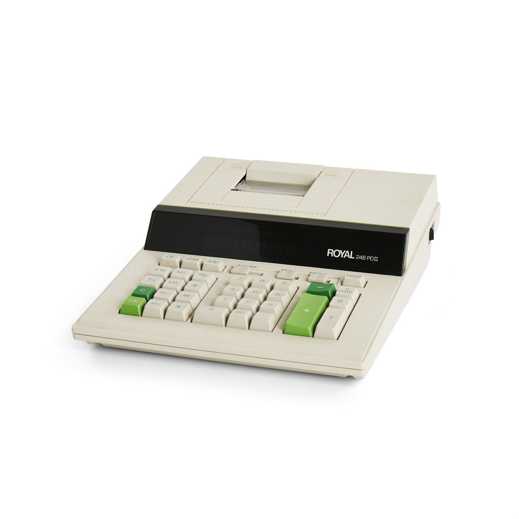 White Royal Digital Calculator with Printer