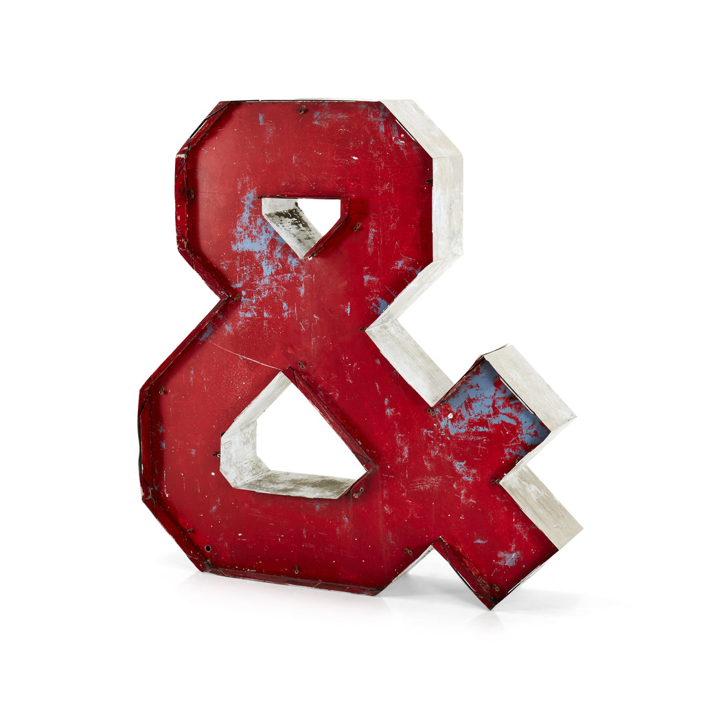 Giant Red "&" (Ampersand) Metal Sign