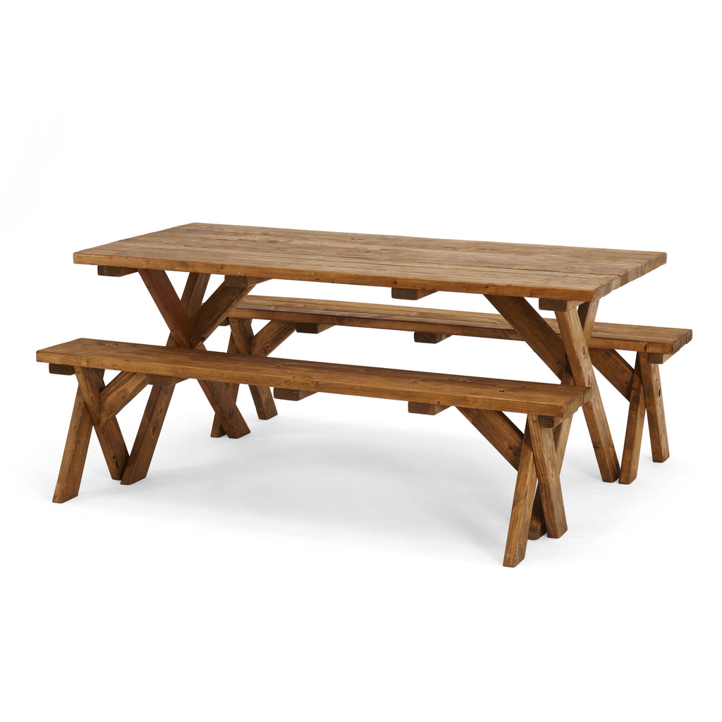 Wooden Outdoor Picnic Bench