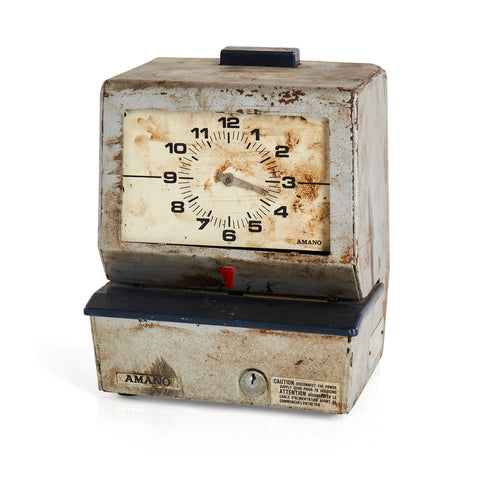 Worn Grey Amano Industrial Punch Clock