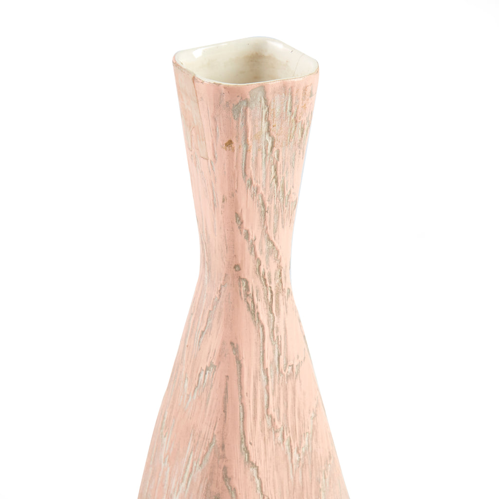 Pink Woodgrain Shawnee Thin Vase