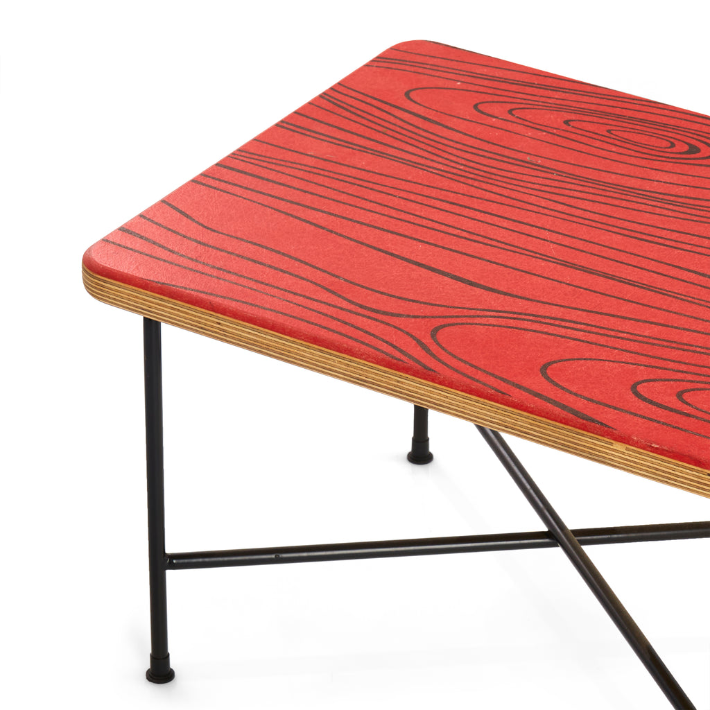 Mini 'X' Table - Red Faux Wood