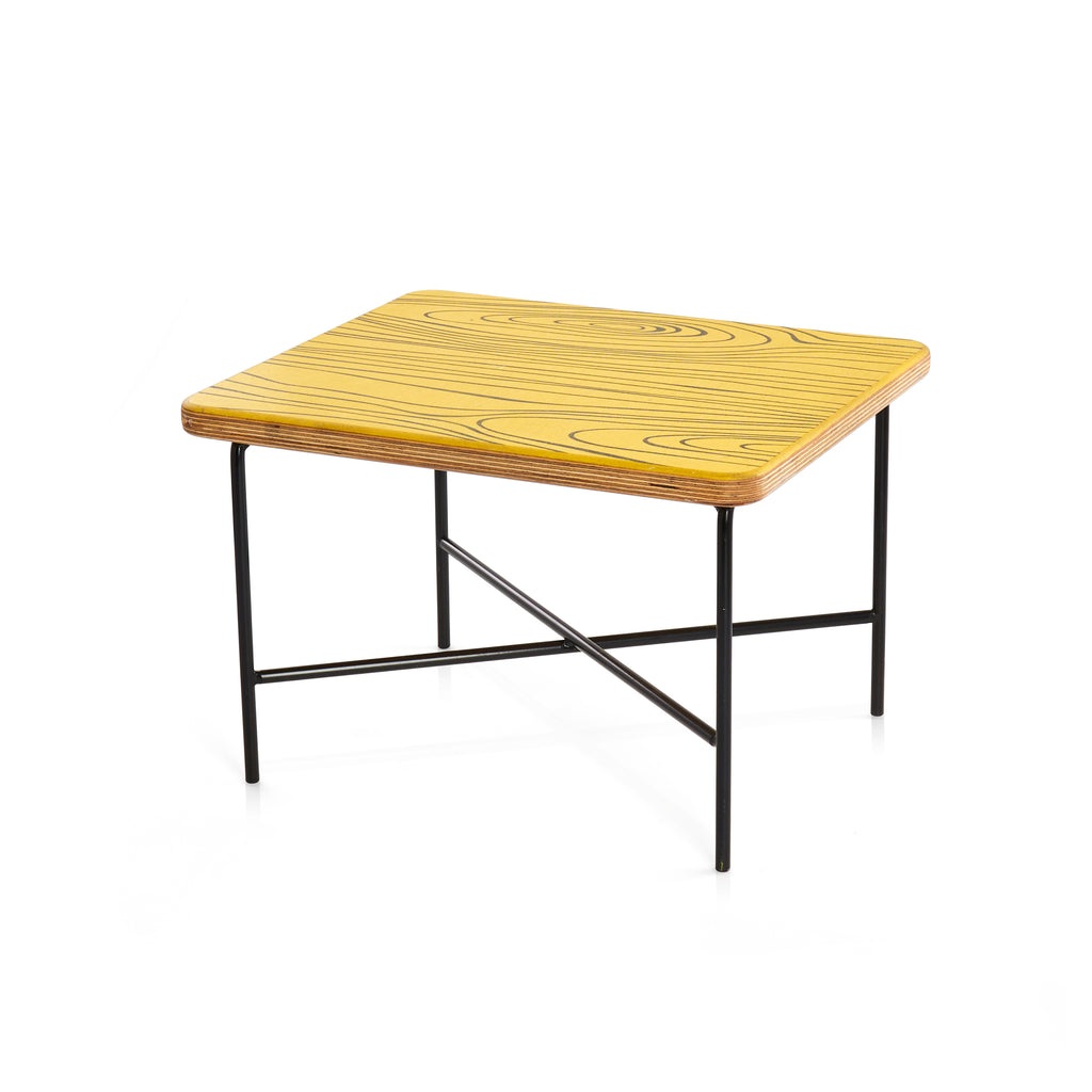 Mini 'X' Table - Yellow Faux Wood