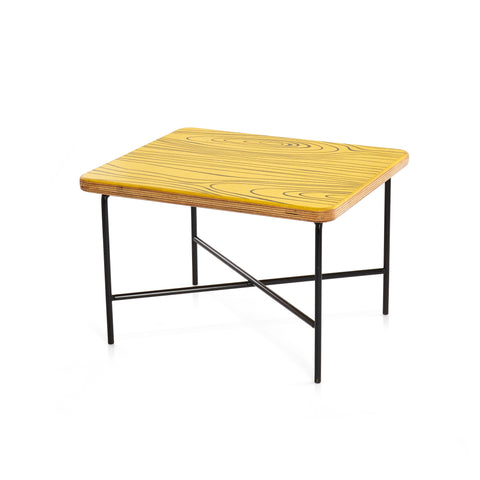 Mini 'X' Table - Yellow Faux Wood