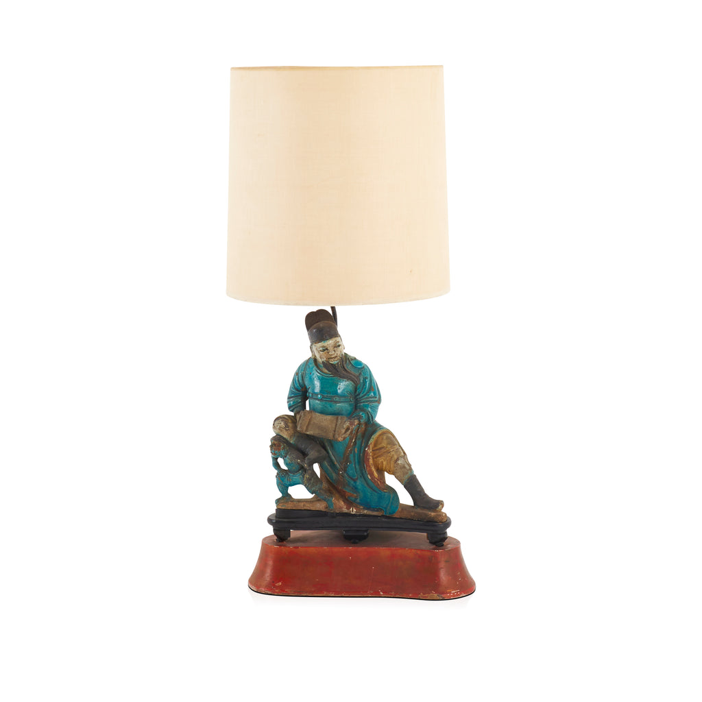 Blue Chinese Shiwan Style Table Lamp