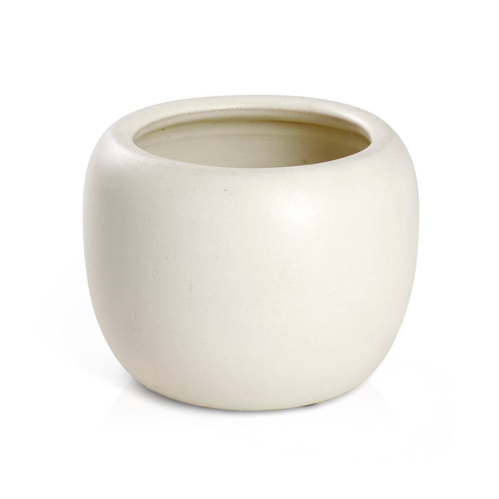 White Small Rounded Planter