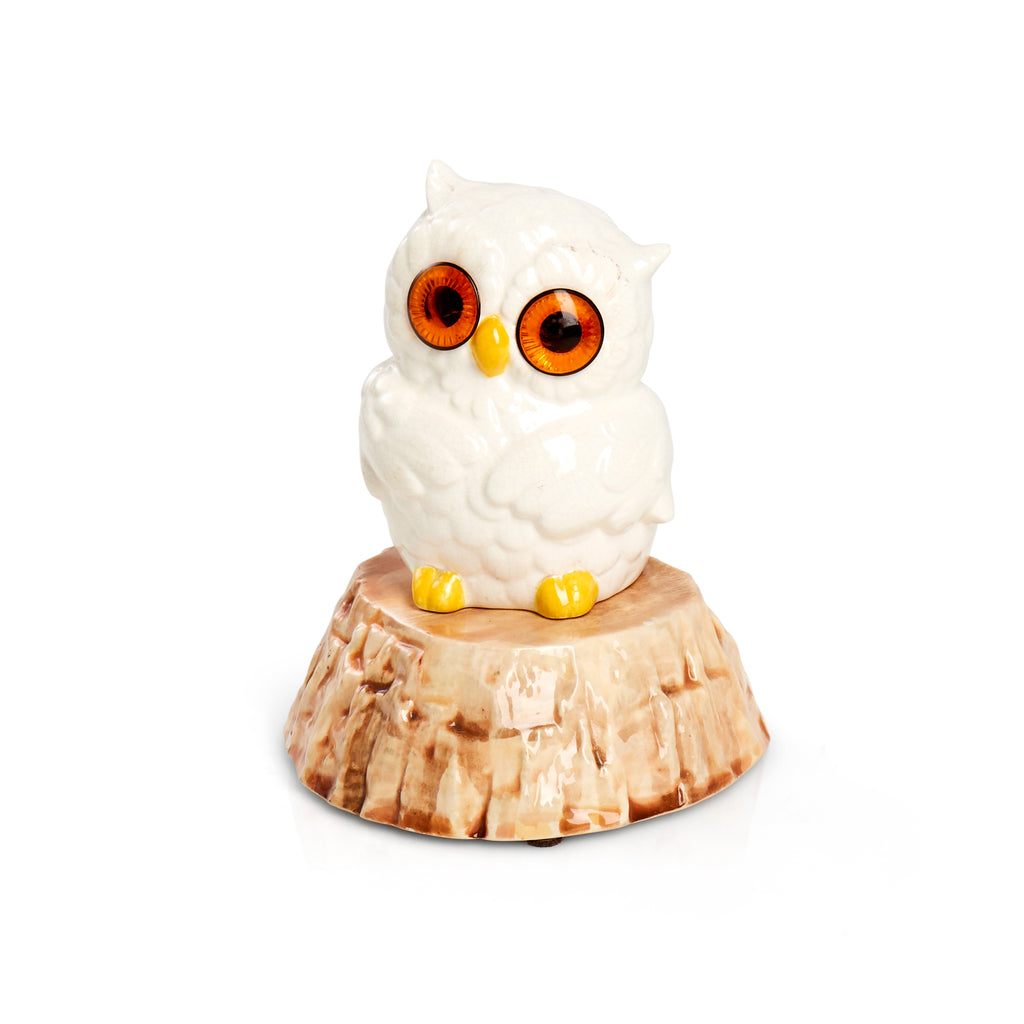 Small White Ceramic Owl Statue