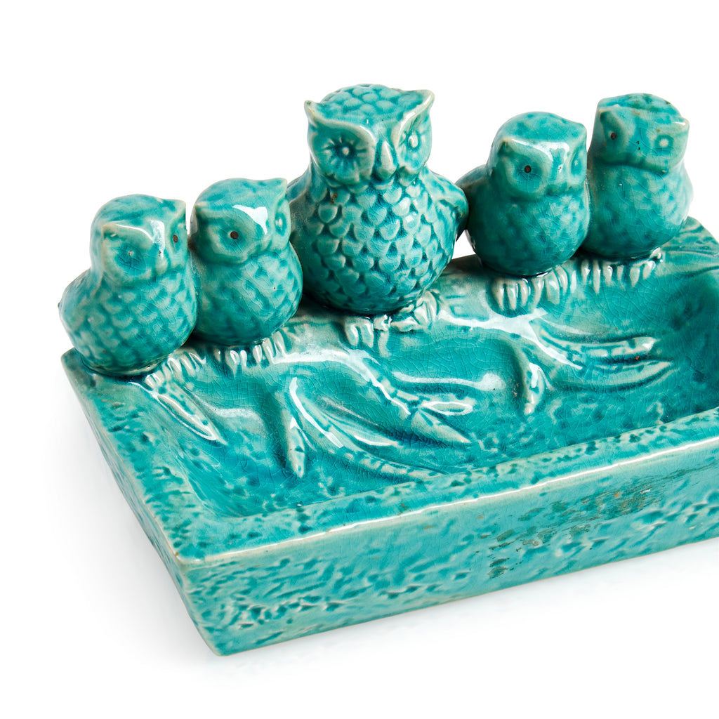 Blue Ceramic Owl Dish