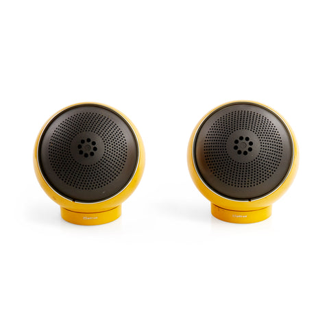 Weltron Yellow Round Speakers
