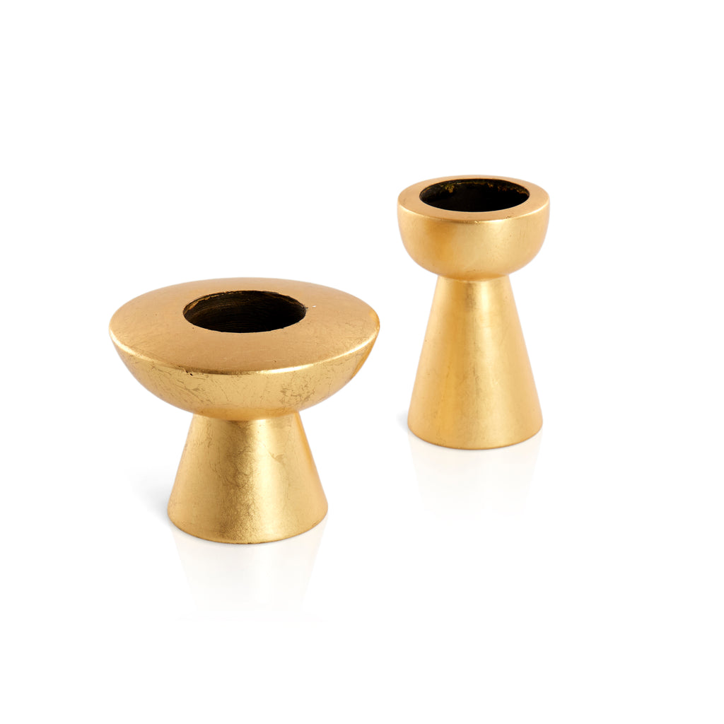 Gold Tapered Candle Holder - Tall