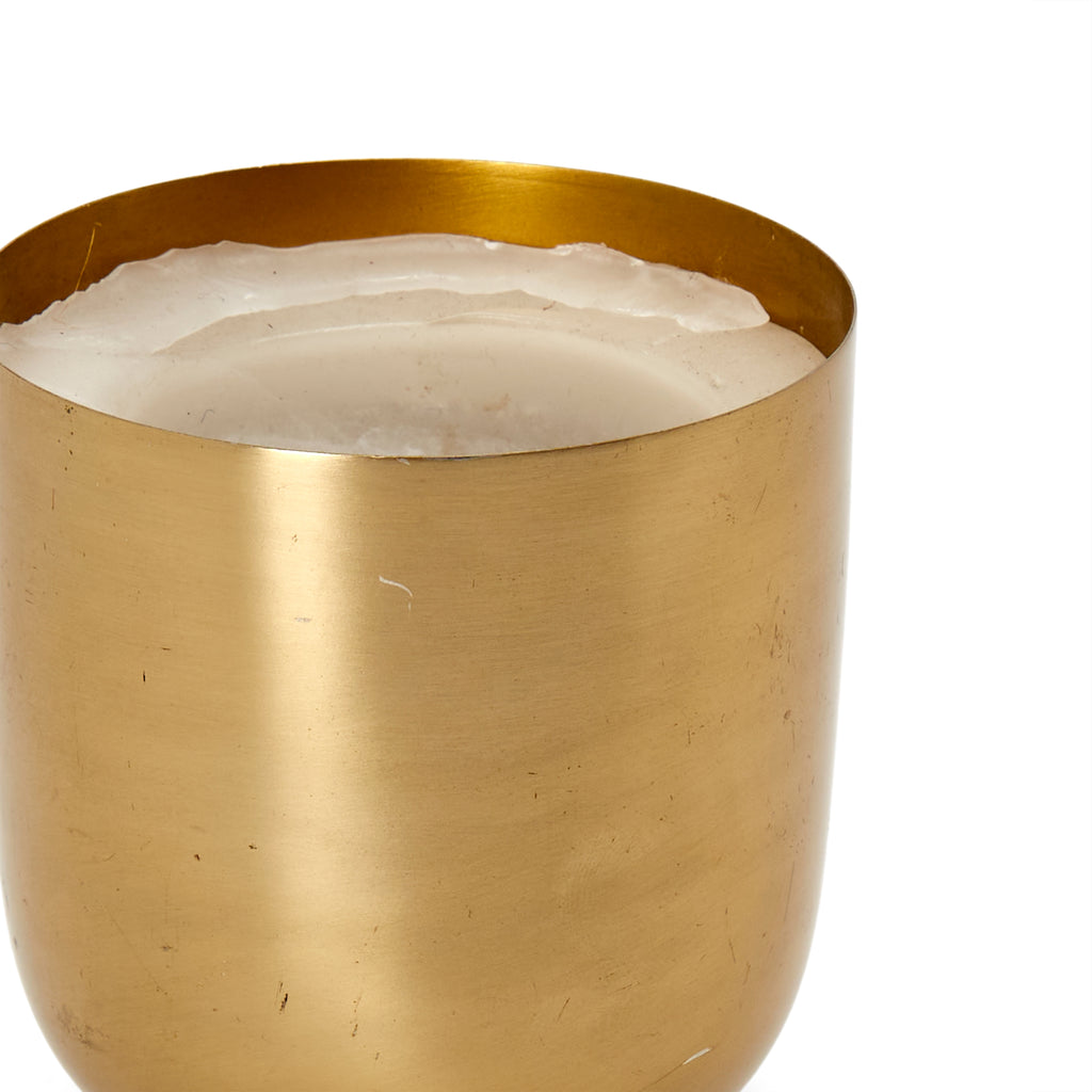 White Candle in Gold Holder