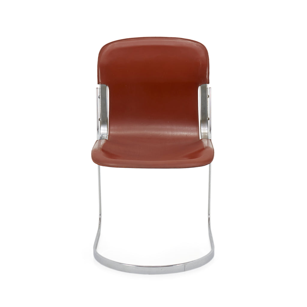 Red Leather Willy Rizzo Dining Chair