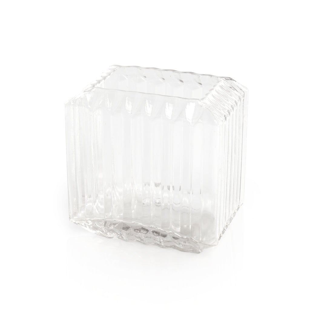 Rectangular Clear Glass Vase