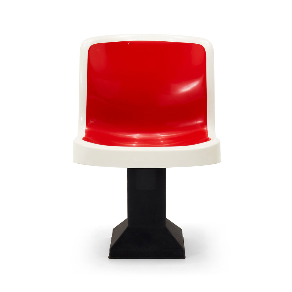 Red & White Fiberglass Bowling Alley Chair
