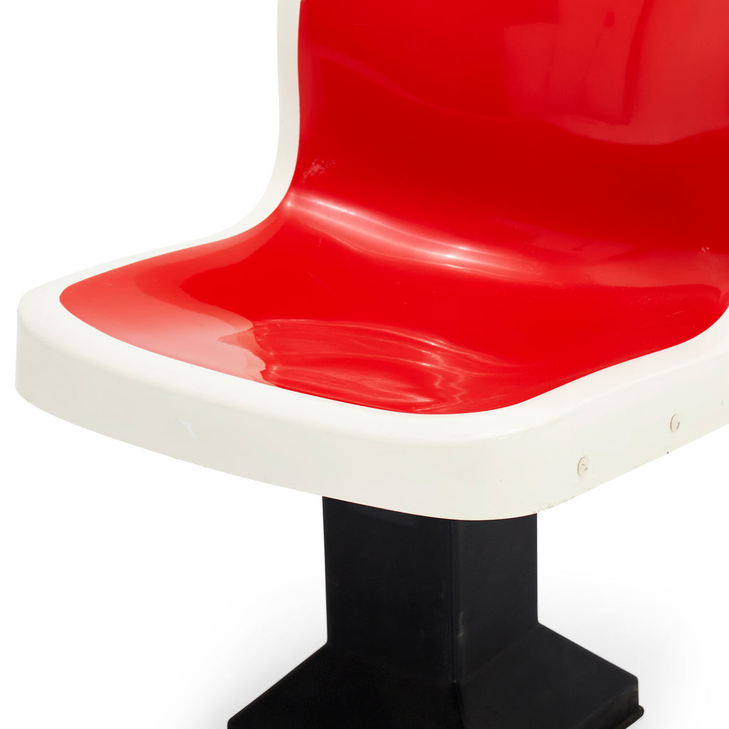 Red & White Fiberglass Bowling Alley Chair