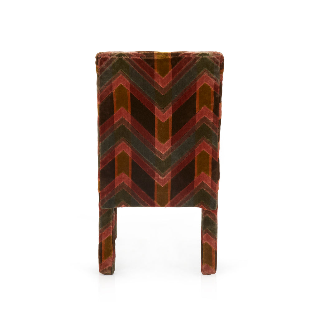 Multi-Colored Velvet Carpet Dining Chair