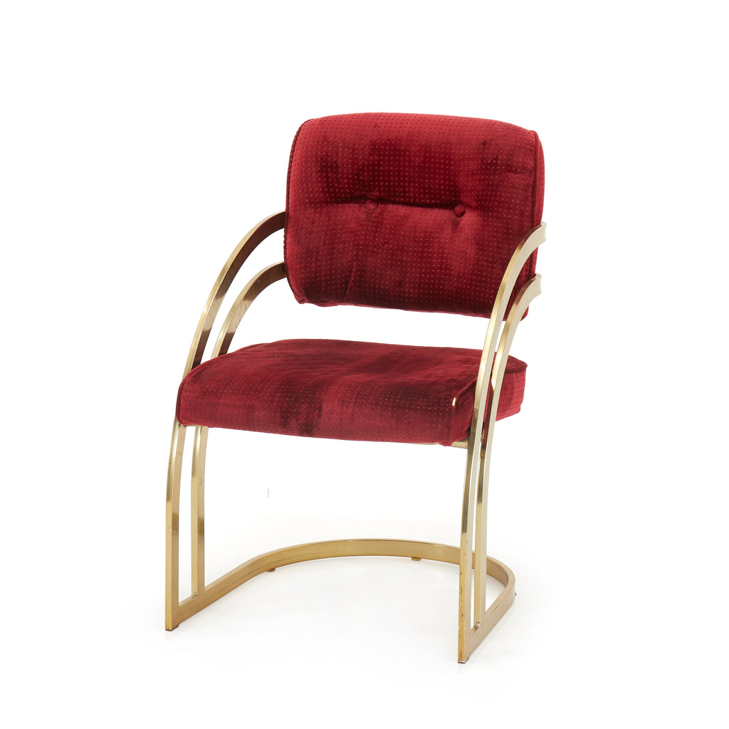 Red & Gold Dining Arm Chair