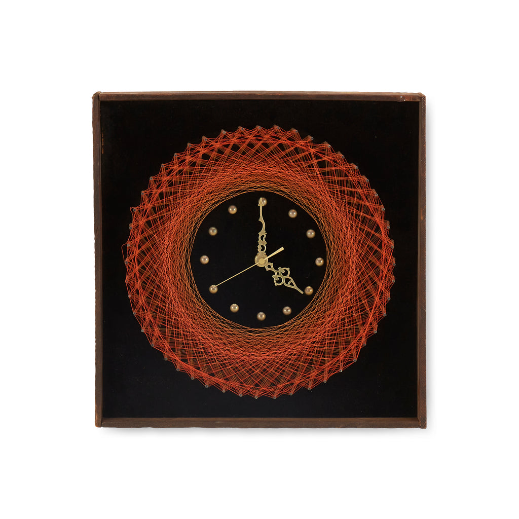 Woven String Clock Art