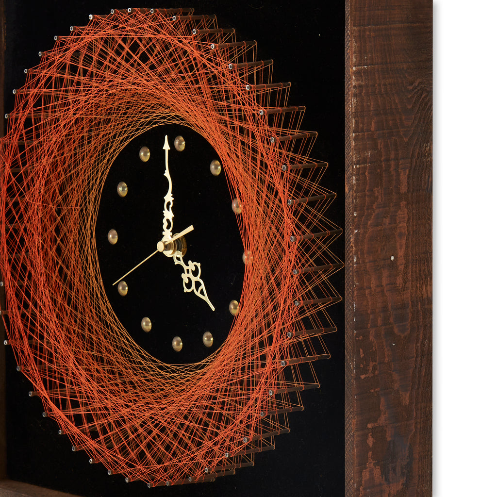 Woven String Clock Art
