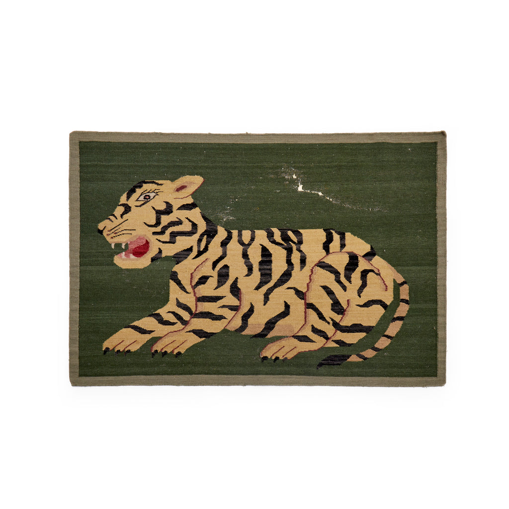 Vintage Green Tiger Rug