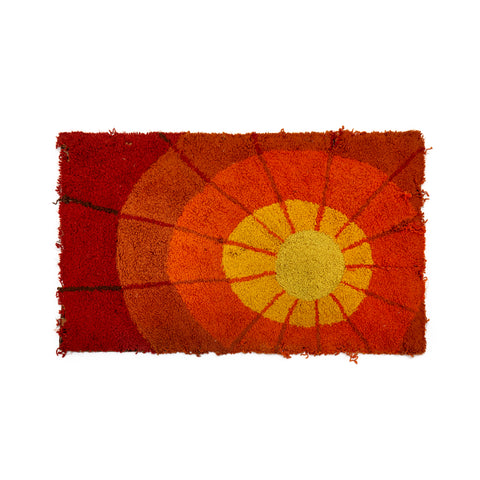 Orange Sun Graphic Shag Rug