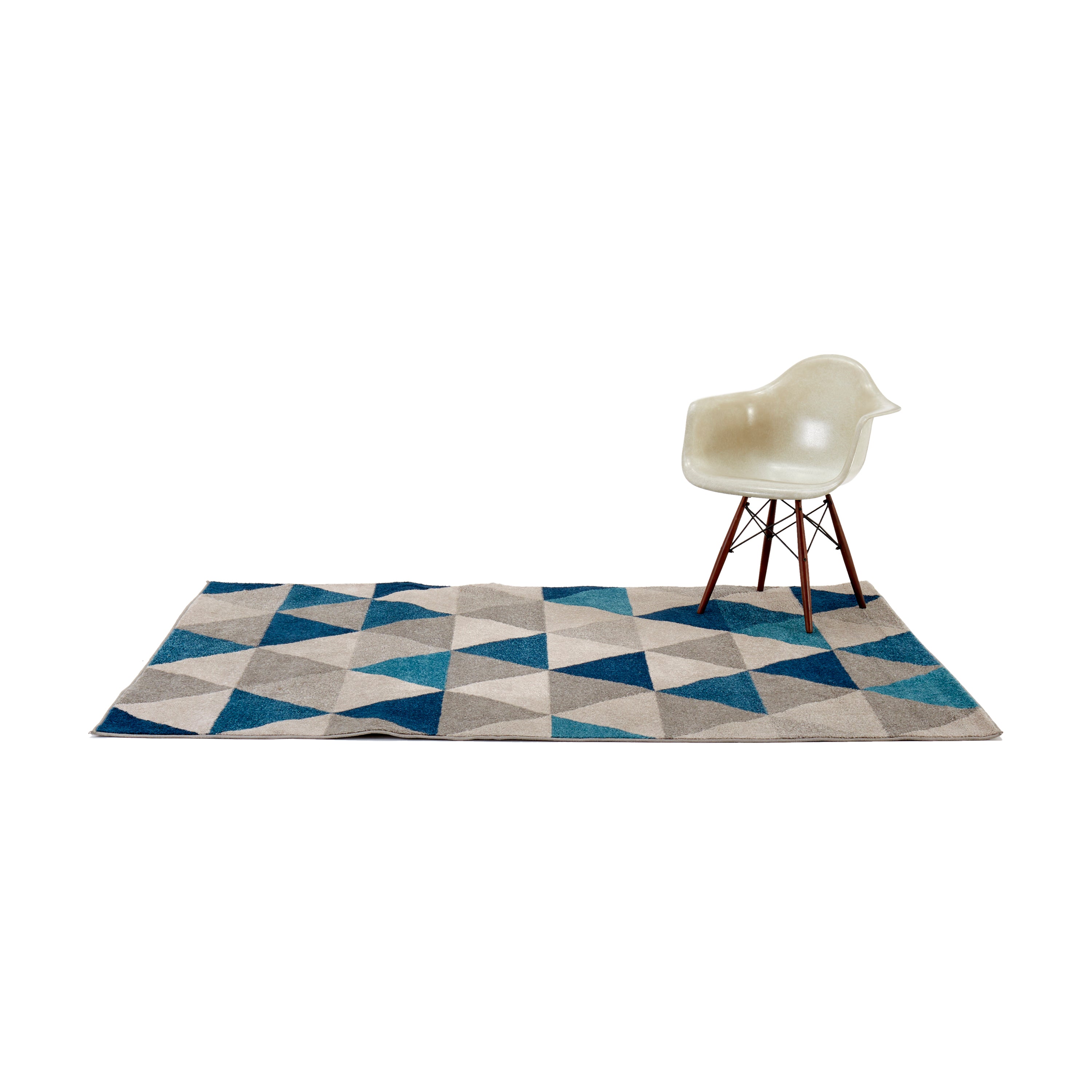 Blue & Grey Triangle Pattern Rug - Gil & Roy Props