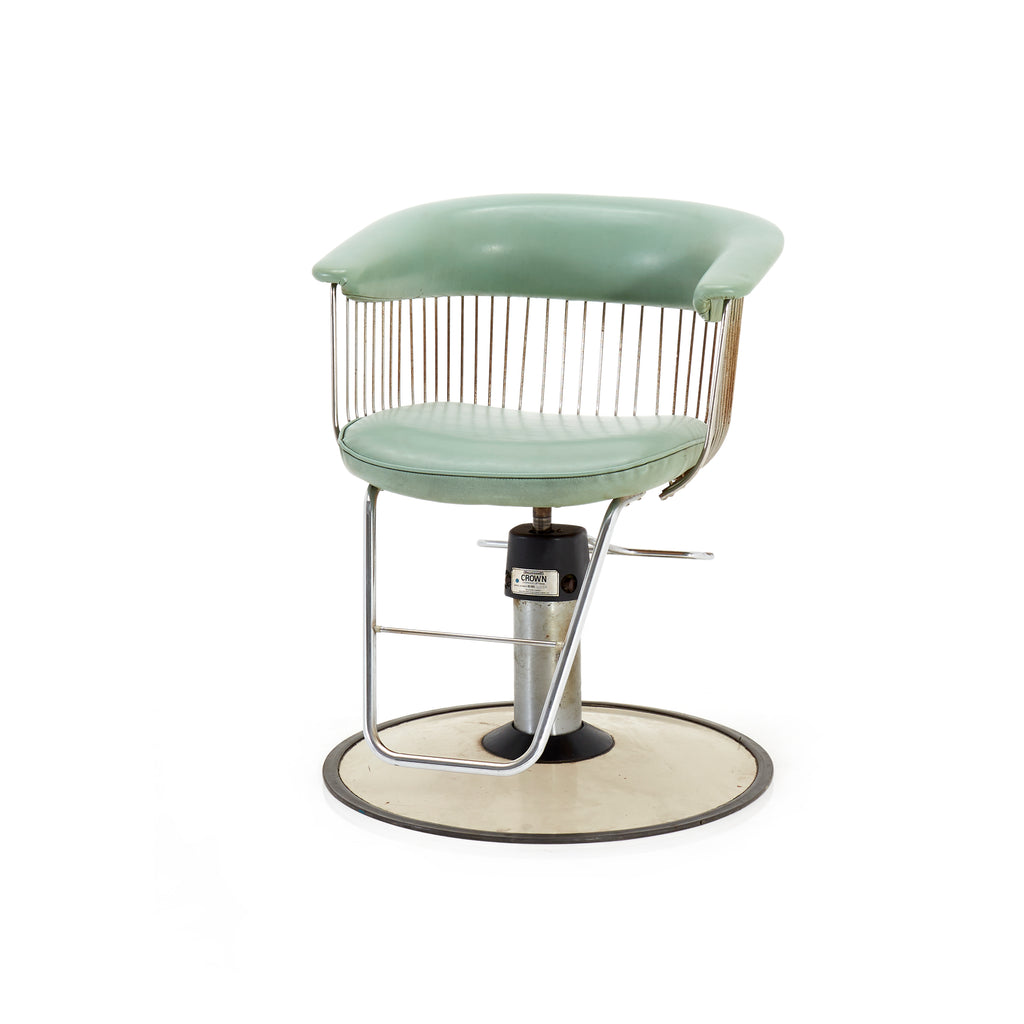 Green Mint & Silver Vintage Salon Chair