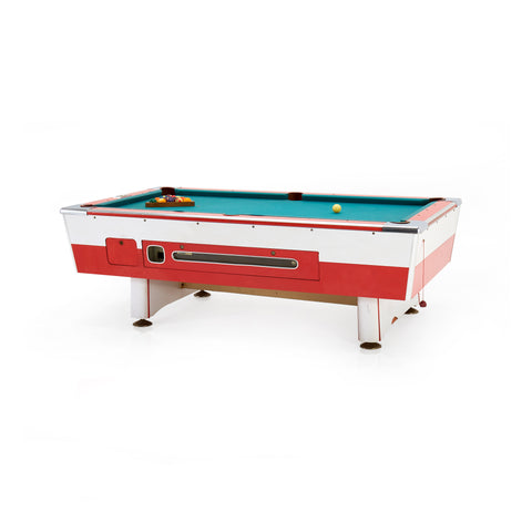 Red & White Billiards Pool Table